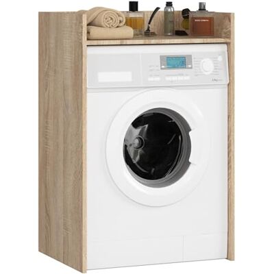 AKORD Armoire de machine à laver 64 cm, convient pour machine à laver et sèche-linge, armoire de 64 cm, meuble de salle de bain, dimensions : 64 x 98 x 50 cm, chêne Sonoma et chêne Sonoma AKORD Armoire de machine à laver 64 cm, convient pour machine à laver et sèche-linge, armoire de 64 cm, meuble de salle de bain, dimensions : 64 x 98 x 50 cm, chêne Sonoma et chêne Sonoma