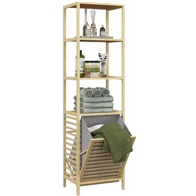 HOMCOM Meuble Colonne pour Salle de Bain en Bambou 44L x 33l x 160H cm HOMCOM Meuble Colonne pour Salle de Bain en Bambou 44L x 33l x 160H cm