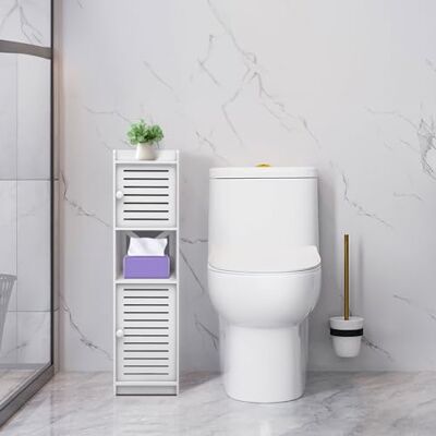 LANTUS Petit Meuble de Rangement pour Toilettes, Armoire de Salle de Bain étroite, latérale, 22 * 20 * 75cm-Blanc LANTUS Petit Meuble de Rangement pour Toilettes, Armoire de Salle de Bain étroite, latérale, 22 * 20 * 75cm-Blanc