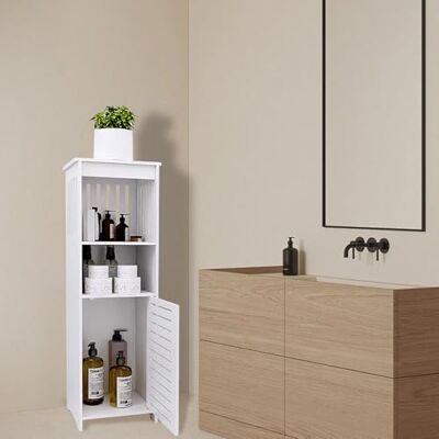LANTUS Meuble de Rangement pour Toilettes, Placard, Étagère Réglable, Pieds Résistant à l’Eau, Petits Espaces, petite armoire de salle de bain pour salle de bain, salon,25 * 20 * 80cm -Blanc LANTUS Meuble de Rangement pour Toilettes, Placard, Étagère Réglable, Pieds Résistant à l’Eau, Petits Espaces, petite armoire de salle de bain pour salle de bain, salon,25 * 20 * 80cm -Blanc