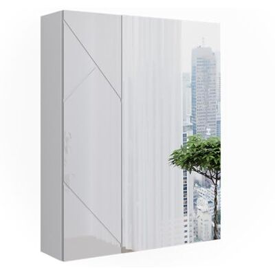 Vicco Armoire miroir de toiletteIrma blanc/blanc brillant 60x75cm Vicco Armoire miroir de toiletteIrma blanc/blanc brillant 60x75cm