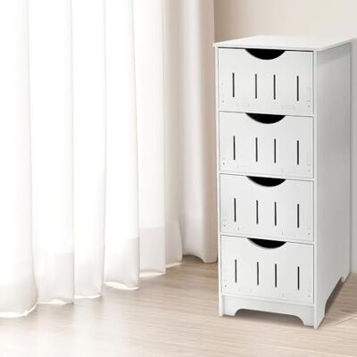 LANTUS Petit Meuble de Rangement pour Toilettes, Support pour Papiers Toilettes, Colonne, Armoire de Salle de Bain, Placard, Étagère Réglable, 30 * 30 * 82cm-Blanc LANTUS Petit Meuble de Rangement pour Toilettes, Support pour Papiers Toilettes, Colonne, Armoire de Salle de Bain, Placard, Étagère Réglable, 30 * 30 * 82cm-Blanc