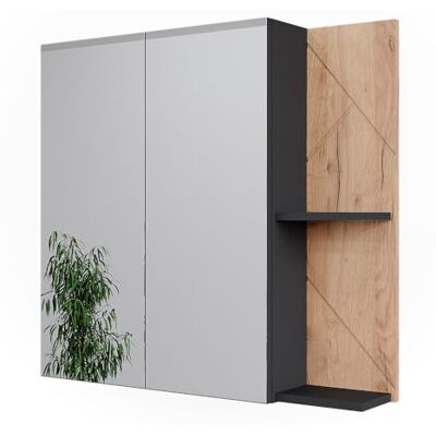 Vicco Armoire miroir de toiletteIrma Anthracite/chêne doré 80x75cm Vicco Armoire miroir de toiletteIrma Anthracite/chêne doré 80x75cm