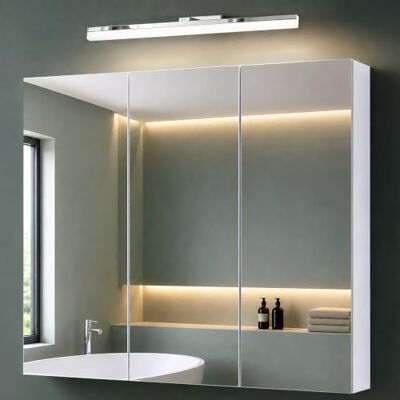 Mai & Mai Armoire à Miroir Blanc Mat avec Lampe LED Salle de Bain 100cm Placard Rangement en Bois, Armoire Toilette, Lampe LED 180° Rotative 60cm, Étagères Réglables, 100x15x70cm, SpiegelSR-02 Mai & Mai Armoire à Miroir Blanc Mat avec Lampe LED Salle de Bain 100cm Placard Rangement en Bois, Armoire Toilette, Lampe LED 180° Rotative 60cm, Étagères Réglables, 100x15x70cm, SpiegelSR-02