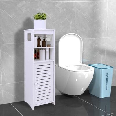 LANTUS Meuble de Rangement pour Toilettes, Placard, Étagère Réglable, Pieds Résistant à l’Eau, Petits Espaces, petite armoire de salle de bain pour salle de bain, salon,24 * 20 * 75cm -Blanc LANTUS Meuble de Rangement pour Toilettes, Placard, Étagère Réglable, Pieds Résistant à l’Eau, Petits Espaces, petite armoire de salle de bain pour salle de bain, salon,24 * 20 * 75cm -Blanc