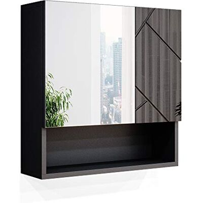 Vicco Armoire de toilette "Irma", Anthracite Haute brillance, 54x55cm Vicco Armoire de toilette "Irma", Anthracite Haute brillance, 54x55cm