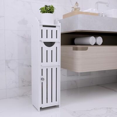 LANTUS Petit Meuble de Rangement pour Toilettes, Support pour Papiers Toilettes, Colonne, Armoire de Salle de Bain, Placard, Étagère Réglable,20 * 18 * 78cm Blanc LANTUS Petit Meuble de Rangement pour Toilettes, Support pour Papiers Toilettes, Colonne, Armoire de Salle de Bain, Placard, Étagère Réglable,20 * 18 * 78cm Blanc