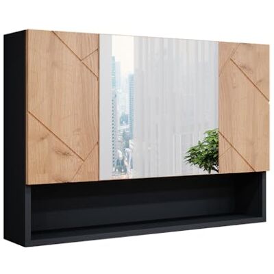 Vicco Armoire de toilette "Irma", Chêne doré/anthracite, 80.1x55cm Vicco Armoire de toilette "Irma", Chêne doré/anthracite, 80.1x55cm