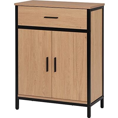 EUGAD Armoire de salle de bain avec 1 tiroir, 2 portes, meuble de salle de bain autoportant, avec étagère réglable, armoire de rangement pour salon, cuisine, couloir, 60 x 80 x 30 cm EUGAD Armoire de salle de bain avec 1 tiroir, 2 portes, meuble de salle de bain autoportant, avec étagère réglable, armoire de rangement pour salon, cuisine, couloir, 60 x 80 x 30 cm