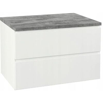 Deftrans . Armoire suspendue de salle de bain 80 x 50 cm blanche avec plateau – Meuble de salle de bain avec tiroirs pour lavabo, ensemble de meubles de salle de bain, série Modus Deftrans . Armoire suspendue de salle de bain 80 x 50 cm blanche avec plateau – Meuble de salle de bain avec tiroirs pour lavabo, ensemble de meubles de salle de bain, série Modus
