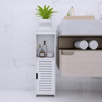 LANTUS Petit Meuble de Rangement pour Toilettes, Support pour Papiers Toilettes, Colonne, Armoire de Salle de Bain, Placard, Étagère Réglable,26 * 20 * 75cm-Blanc LANTUS Petit Meuble de Rangement pour Toilettes, Support pour Papiers Toilettes, Colonne, Armoire de Salle de Bain, Placard, Étagère Réglable,26 * 20 * 75cm-Blanc