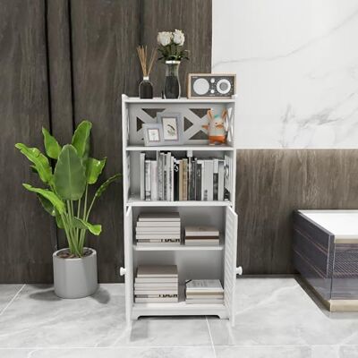 LANTUS Petit Meuble de Rangement pour Toilettes, Meuble de Salle de Bain Support Papier Toilette avec Placard et étagères réglables-75 * 22 * 36cm-Blanc LANTUS Petit Meuble de Rangement pour Toilettes, Meuble de Salle de Bain Support Papier Toilette avec Placard et étagères réglables-75 * 22 * 36cm-Blanc