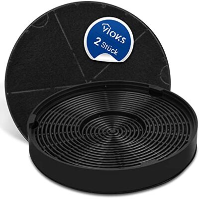 VIOKS 2 filtres à hotte de cuisine d'environ 196 mm Ø de rechange pour Electrolux 902979357/8 EFF62 – Filtre à charbon actif hotte Faber AEG Zanussi Juno VIOKS 2 filtres à hotte de cuisine d'environ 196 mm Ø de rechange pour Electrolux 902979357/8 EFF62 – Filtre à charbon actif hotte Faber AEG Zanussi Juno