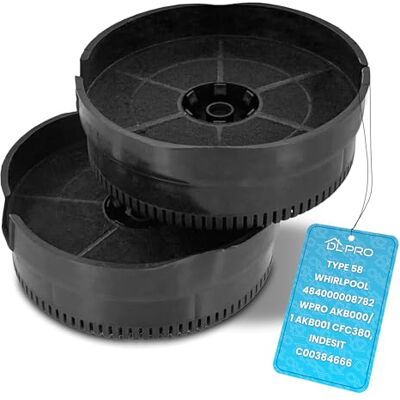 DL-pro Filtre à charbon actif pour hotte Whirlpool, IKEA Nyttig Fil 220, AEG Electrolux, Elica, Fagor (2 x 48 mm Dia, rond, type 58, modèle 58, CFC0038000) DL-pro Filtre à charbon actif pour hotte Whirlpool, IKEA Nyttig Fil 220, AEG Electrolux, Elica, Fagor (2 x 48 mm Dia, rond, type 58, modèle 58, CFC0038000)