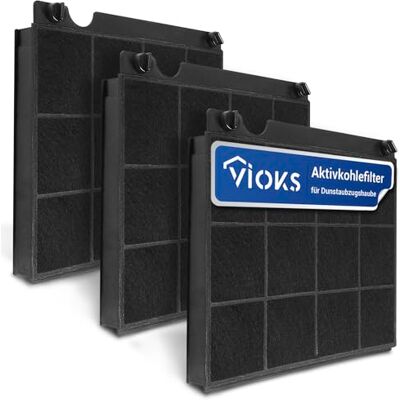 VIOKS Lot de 3 filtres à charbon actif de rechange pour hotte aspirante Elica Model15 Wpro 484000008575 CHF15/1 Type15 MCFE01 902980045/6 197465 AH040 FCH160 49019595 90297933 818 charbon. Filtre pour VIOKS Lot de 3 filtres à charbon actif de rechange pour hotte aspirante Elica Model15 Wpro 484000008575 CHF15/1 Type15 MCFE01 902980045/6 197465 AH040 FCH160 49019595 90297933 818 charbon. Filtre pour