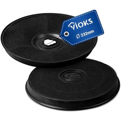 VIOKS Lot de 2 filtres à charbon actif de rechange pour Bosch 11005728 DHZ2701 Wpro 484000008636 E233 AEG Electrоlux 9029800472 Filtre à charbon pour hotte aspirante Diamètre 232 mm VIOKS Lot de 2 filtres à charbon actif de rechange pour Bosch 11005728 DHZ2701 Wpro 484000008636 E233 AEG Electrоlux 9029800472 Filtre à charbon pour hotte aspirante Diamètre 232 mm