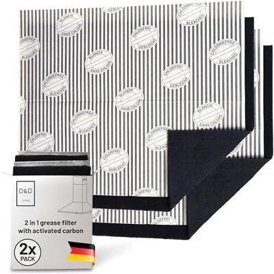 FILTERBASE ® Lot de 2 filtres à charbon actif pour hotte aspirante Filtre à graisse plat + filtre à charbon pour hotte aspirante Tapis filtrant à charbon actif découpable 57 x 47 cm FILTERBASE ® Lot de 2 filtres à charbon actif pour hotte aspirante Filtre à graisse plat + filtre à charbon pour hotte aspirante Tapis filtrant à charbon actif découpable 57 x 47 cm