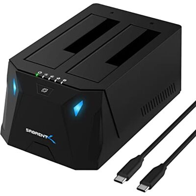 SABRENT USB C Station d'accueil du Disque Dur SATA 2,5"/3,5", 2 Baies Adaptateur SSD/HDD vers USB 3.2, Boitier Externe pour Disque Dur, clonage Hors Ligne, UASP, câble USB Inclus, avec Alimentation SABRENT USB C Station d'accueil du Disque Dur SATA 2,5"/3,5", 2 Baies Adaptateur SSD/HDD vers USB 3.2, Boitier Externe pour Disque Dur, clonage Hors Ligne, UASP, câble USB Inclus, avec Alimentation