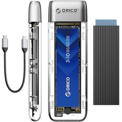 ORICO Boîtier M.2 NVMe, USB 3.2 Type C Sans Outil 10 Gbit/s, Compatible 2230/2242/2260/2280, Jusqu'à 4 To -TXM2 ORICO Boîtier M.2 NVMe, USB 3.2 Type C Sans Outil 10 Gbit/s, Compatible 2230/2242/2260/2280, Jusqu'à 4 To -TXM2