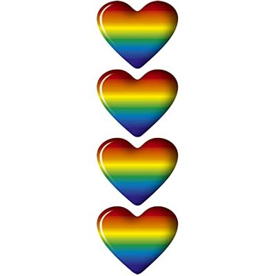 AVISA Autocollant Cœur 3D Arc-en-ciel - 2,8x2,3cm AVISA Autocollant Cœur 3D Arc-en-ciel - 2,8x2,3cm