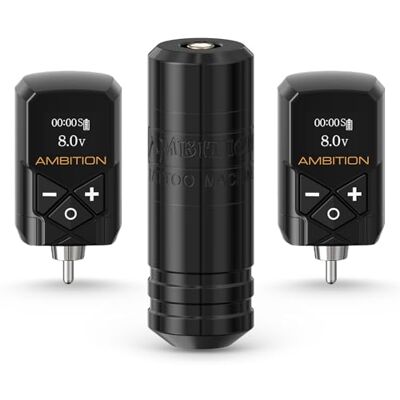 Ambition Torped Kit de machine à tatouer rotative de 32 mm, pistolet de tatouage à moteur sans balais à course de 4.0 mm avec 2 batterie Kuark de 2400 mAh Ambition Torped Kit de machine à tatouer rotative de 32 mm, pistolet de tatouage à moteur sans balais à course de 4.0 mm avec 2 batterie Kuark de 2400 mAh