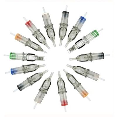 MINGD Cartouches de tatouage jetables stérilisées, 10 pièces/lot, aiguilles rondes for maquillage Permanent des lèvres et des sourcils, fournitures for stylo rotatif Tatu(1211RS (0.35mm)) MINGD Cartouches de tatouage jetables stérilisées, 10 pièces/lot, aiguilles rondes for maquillage Permanent des lèvres et des sourcils, fournitures for stylo rotatif Tatu(1211RS (0.35mm))