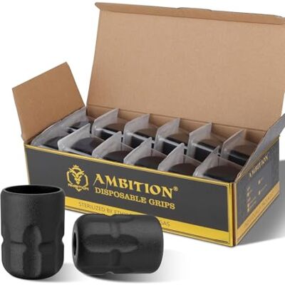 Ambition Soldier P2 Lot de 12 poignées de tatouage jetables en caoutchouc de 38 mm avec système de réglage par clic pour pistolet rotatif Soldier, Soldier Max, Zetton, 32 mmTorped et Shura Ambition Soldier P2 Lot de 12 poignées de tatouage jetables en caoutchouc de 38 mm avec système de réglage par clic pour pistolet rotatif Soldier, Soldier Max, Zetton, 32 mmTorped et Shura
