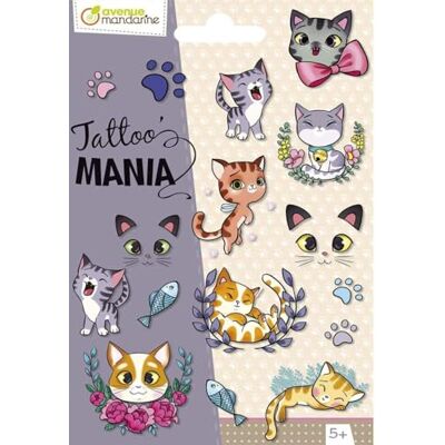 My Mandarine AVENUE MANDARINE Feuille de 10 tatouages Temporaires pour Enfants Chats 1 Feuille de Tatoos 12,8x9 cm A Partir de 5 Ans CC056C Tattoo' Mania My Mandarine AVENUE MANDARINE Feuille de 10 tatouages Temporaires pour Enfants Chats 1 Feuille de Tatoos 12,8x9 cm A Partir de 5 Ans CC056C Tattoo' Mania