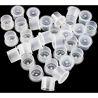 SOTICA Lot de 300 capsules d'encre de tatouage En plastique Taille moyenne Pour tatouage Avec base blanche Pour tatouage SOTICA Lot de 300 capsules d'encre de tatouage En plastique Taille moyenne Pour tatouage Avec base blanche Pour tatouage
