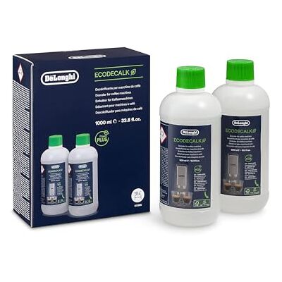 DeLonghi EcoDecalk DLSC502, Détartrant pour Cafetières et Machines Expresso Broyeur, 2 x 500 ml DeLonghi EcoDecalk DLSC502, Détartrant pour Cafetières et Machines Expresso Broyeur, 2 x 500 ml
