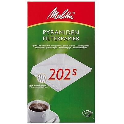 Melitta Lot de 100 papiers filtrants pyramidaux 202 S Blanc Melitta Lot de 100 papiers filtrants pyramidaux 202 S Blanc