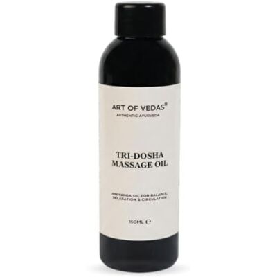 ART Huile Massage Tridosha 150ml Huile Corporelle Ayurvédique pour Auto-Massage Abhyanga Pour Tous Types de Dosha Végane ART Huile Massage Tridosha 150ml Huile Corporelle Ayurvédique pour Auto-Massage Abhyanga Pour Tous Types de Dosha Végane