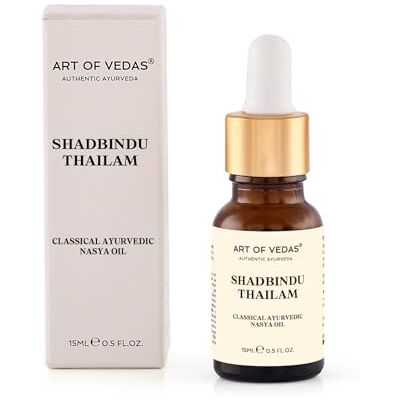 ART Huile de Nasya 15 ml Shadbindu Thailam Gouttes nasales ayurvédiques classiques Formule traditionnelle au sésame Pour Dinacharya quotidien, yoga et soins personnels ART Huile de Nasya 15 ml Shadbindu Thailam Gouttes nasales ayurvédiques classiques Formule traditionnelle au sésame Pour Dinacharya quotidien, yoga et soins personnels