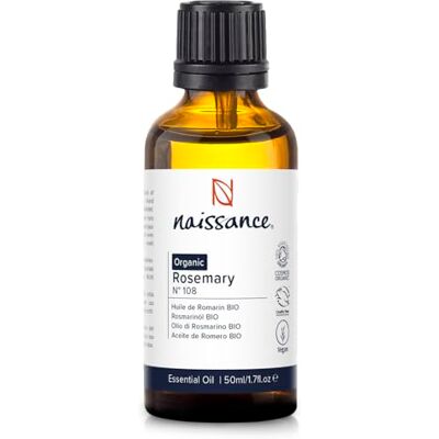 Naissance Huile Essentielle De Romarin Certifiée BIO (No. 108) 50ml Pure, Naturelle, Végan, Non Dilué Pour Aromathérapie, Diffuseur, Humidificateur, Mélange Massage Arôme Apaisant Naissance Huile Essentielle De Romarin Certifiée BIO (No. 108) 50ml Pure, Naturelle, Végan, Non Dilué Pour Aromathérapie, Diffuseur, Humidificateur, Mélange Massage Arôme Apaisant