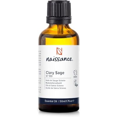 Naissance Huile Essentielle De Sauge Sclarée (No. 189) 50ml Pure, Naturelle, Végan, Non Dilué Pour Aromathérapie, Diffuseur, Humidificateur, Mélange Massage Arôme Apaisant Naissance Huile Essentielle De Sauge Sclarée (No. 189) 50ml Pure, Naturelle, Végan, Non Dilué Pour Aromathérapie, Diffuseur, Humidificateur, Mélange Massage Arôme Apaisant