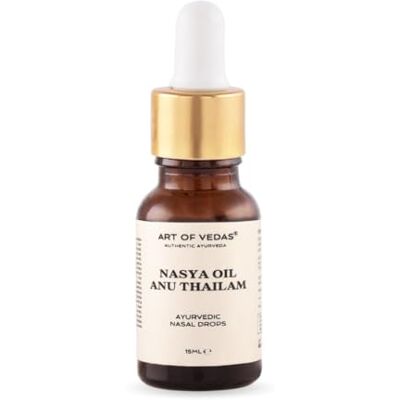 ART Huile de Nasya 15 ml Anu Thailam Gouttes nasales ayurvédiques authentiques Formule classique au sésame Pour Dinacharya quotidien, yoga et soin de soi ART Huile de Nasya 15 ml Anu Thailam Gouttes nasales ayurvédiques authentiques Formule classique au sésame Pour Dinacharya quotidien, yoga et soin de soi