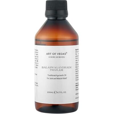 ART Balaswagandhadi Thailam 200 ml Huile de massage ayurvédique classique au Bala et Ashwagandha Formule authentique à base d'huile de sésame ART Balaswagandhadi Thailam 200 ml Huile de massage ayurvédique classique au Bala et Ashwagandha Formule authentique à base d'huile de sésame