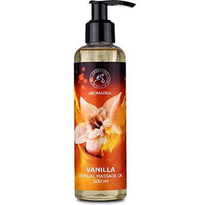 Trust Huile de massage à la vanille 200 ml Mélange naturel de pépins de raisin et d'amandes pour le corps et le massage Trust Huile de massage à la vanille 200 ml Mélange naturel de pépins de raisin et d'amandes pour le corps et le massage