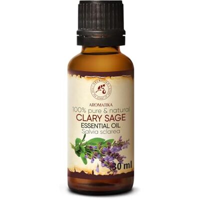 Trust Clary sage (scharlei olie) etherische olie 30ml, 100% puur & natuurlijk, essentiële olie aromatherapie geurolie geurverspreider ontspanning toevoegen aan bad & cosmetica massage wellness aroma lamp of elektrische diffuser Trust Clary sage (scharlei olie) etherische olie 30ml, 100% puur & natuurlijk, essentiële olie aromatherapie geurolie geurverspreider ontspanning toevoegen aan bad & cosmetica massage wellness aroma lamp of elektrische diffuser