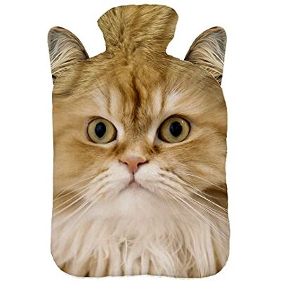 Ferocity Bouillotte avec housse pull 2 l Avec beau imprimé polaire En caoutchouc Avec couvercle Chat blanc avec oreilles 092 Ferocity Bouillotte avec housse pull 2 l Avec beau imprimé polaire En caoutchouc Avec couvercle Chat blanc avec oreilles 092