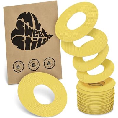 MySweetStitch Ringpatch cathéter Medium – 25x patchs de fixation ronds pour sets de perfusion, maintien extra fort, imperméable & doux pour la peau, Made in Germany, Yellow MySweetStitch Ringpatch cathéter Medium – 25x patchs de fixation ronds pour sets de perfusion, maintien extra fort, imperméable & doux pour la peau, Made in Germany, Yellow