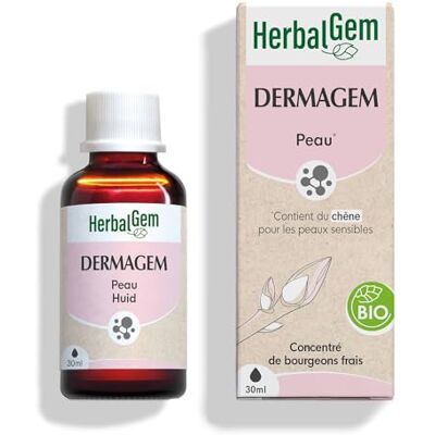 Herbalgem Dermagem Bio Complexe Peau 30 ml Orme, chêne, cassis et viorne pour purifier et restaurer la barrière cutanée. Extrait de bourgeons, vegan. Dès 13 ans. Herbalgem Dermagem Bio Complexe Peau 30 ml Orme, chêne, cassis et viorne pour purifier et restaurer la barrière cutanée. Extrait de bourgeons, vegan. Dès 13 ans.