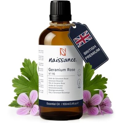 Naissance Huile Essentielle De Géranium Rosat (No. 116) 100ml Pure, Naturelle, Végan, Non Dilué Pour Aromathérapie, Diffuseur, Humidificateur, Mélange Massage Arôme Apaisant Naissance Huile Essentielle De Géranium Rosat (No. 116) 100ml Pure, Naturelle, Végan, Non Dilué Pour Aromathérapie, Diffuseur, Humidificateur, Mélange Massage Arôme Apaisant