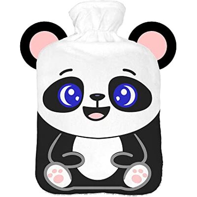 Ferocity Bouillotte avec housse pull 2 l Avec beau imprimé polaire En caoutchouc Avec couvercle Panda blanc avec yeux bleus 092 Ferocity Bouillotte avec housse pull 2 l Avec beau imprimé polaire En caoutchouc Avec couvercle Panda blanc avec yeux bleus 092