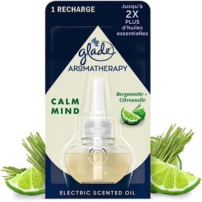 Glade Aromatherapy Electric Scented Oil Recharge parfum Calm Mind Bergamote et Citronelle, 20 ml Glade Aromatherapy Electric Scented Oil Recharge parfum Calm Mind Bergamote et Citronelle, 20 ml