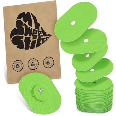 MySweetStitch FreeStyle Libre 3/3 Plus Overpatch – 25x patchs de fixation ovales, maintien extra fort sur le capteur, imperméable & doux pour la peau, hypoallergénique, Made in Germany, Lime MySweetStitch FreeStyle Libre 3/3 Plus Overpatch – 25x patchs de fixation ovales, maintien extra fort sur le capteur, imperméable & doux pour la peau, hypoallergénique, Made in Germany, Lime