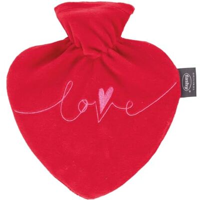 Fashy Bouillotte cœur 0,7 l avec housse et broderie « Love », rouge Fashy Bouillotte cœur 0,7 l avec housse et broderie « Love », rouge