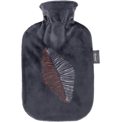 Fashy Bouillotte 2,0 l avec housse en peluche et application, noire Fashy Bouillotte 2,0 l avec housse en peluche et application, noire