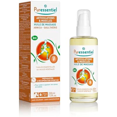 Puressentiel Articulations et Muscles Huile de Massage Bio Préparation et récupération sportive 200 ml Puressentiel Articulations et Muscles Huile de Massage Bio Préparation et récupération sportive 200 ml