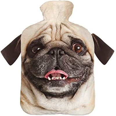 Ferocity Bouillotte avec housse pull de 2 litres Avec beau motif en polaire Avec couvercle Chien avec oreilles Blanc 092 Ferocity Bouillotte avec housse pull de 2 litres Avec beau motif en polaire Avec couvercle Chien avec oreilles Blanc 092
